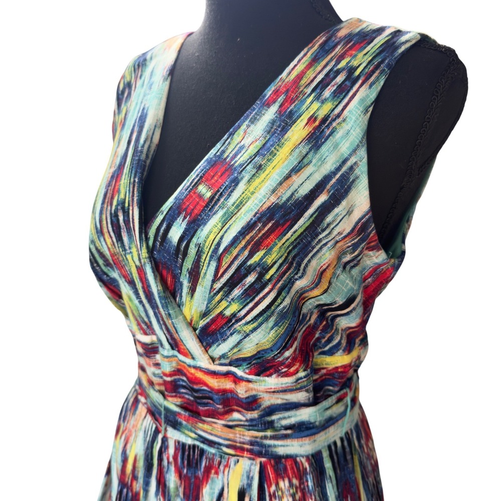 Rabbit Rabbit‎ Rabbit Designs Ikat Abstract Print Fit & Flare Dress 10 Wedding - Picture 3 of 8